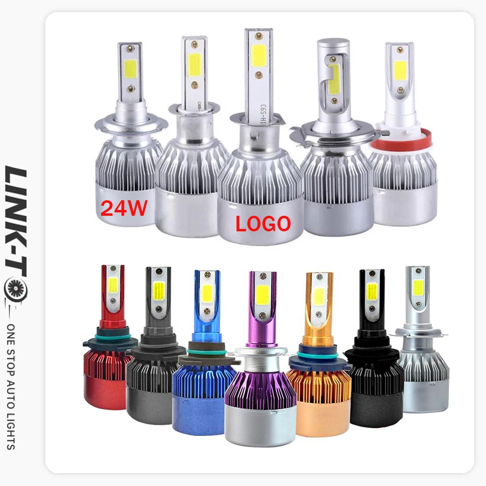 LINK-TO Free Custom Logo 48W Super Bright 16000 Lumen C6 Led Headlamp Light Bulb H4 H7 Led H7 H4 880 H1 H3 9005 9006 H11 H4
