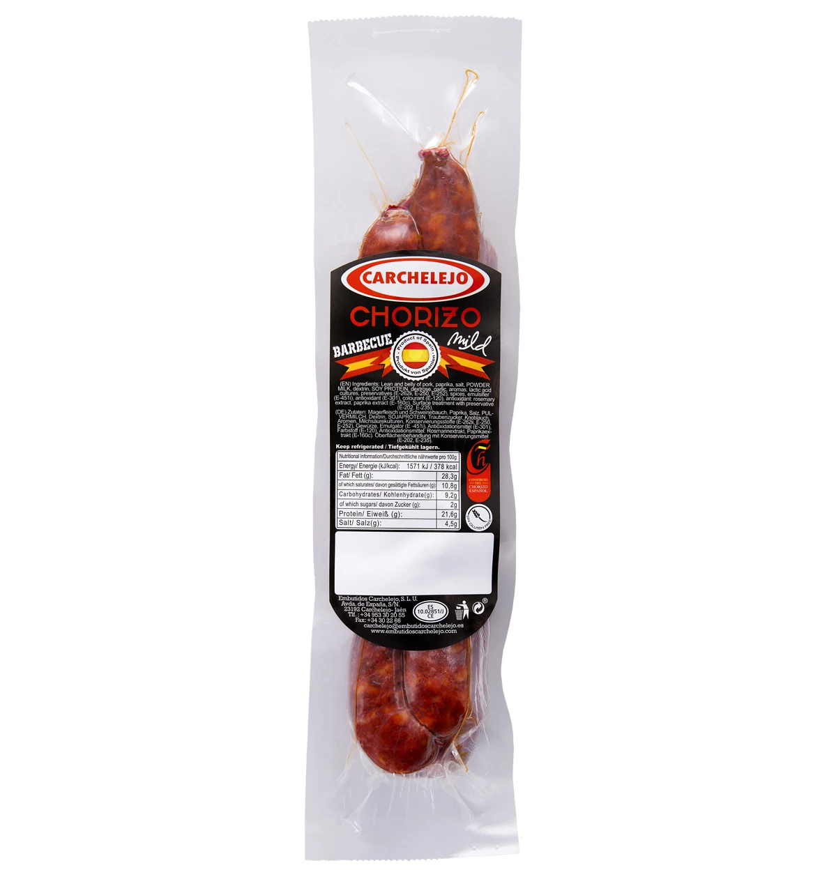 COOKING CHORIZO BBQ MILD 575gr (SPANISH CHORIZO CONSORTIUM)
