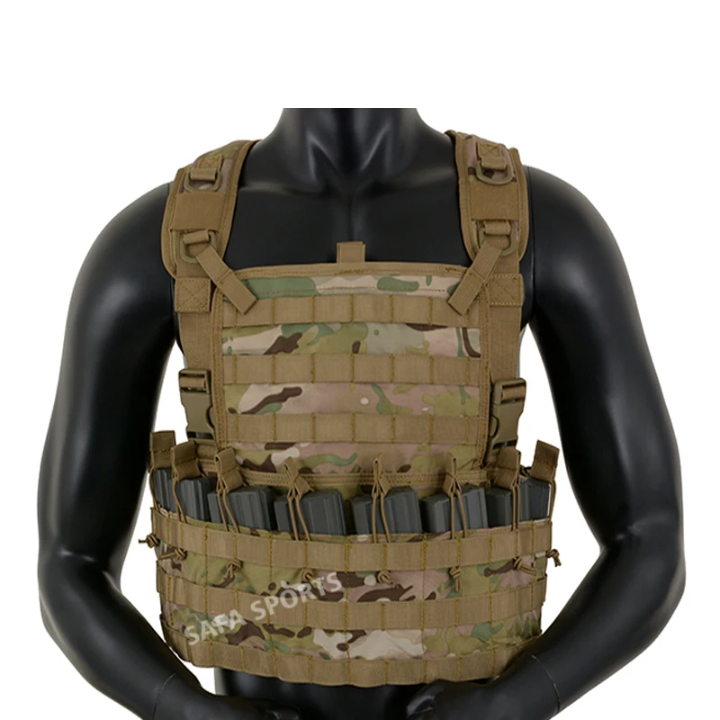 lightweight Tactical chest harness Tactical chest rig vest adjustable X harness with 5.56 9mm mag pouches