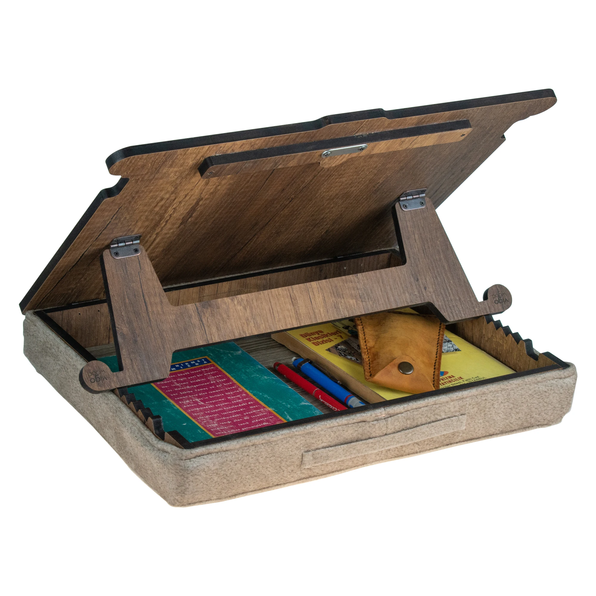 Home Working Desk with Storage Area & Magnet Lock, Portable and Height Adjustable for Writing, Reading, Watching, Painting