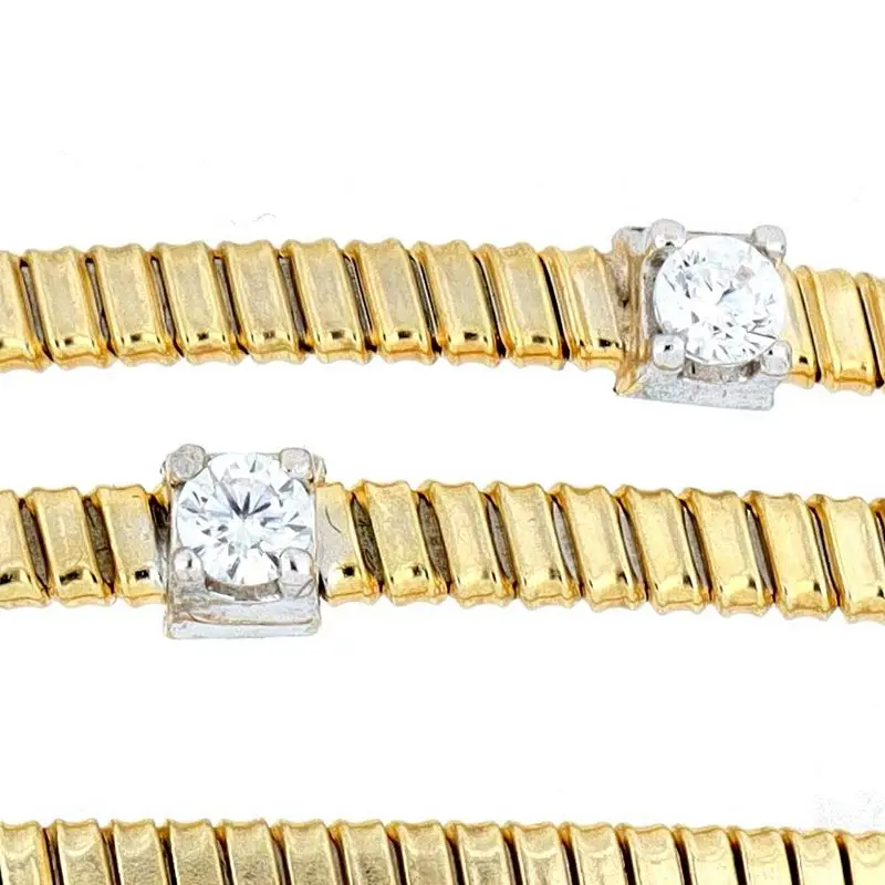 MADE IN ITALY GOLD PLATED SILVER TUBO GAS BANGLE BEST SELLER