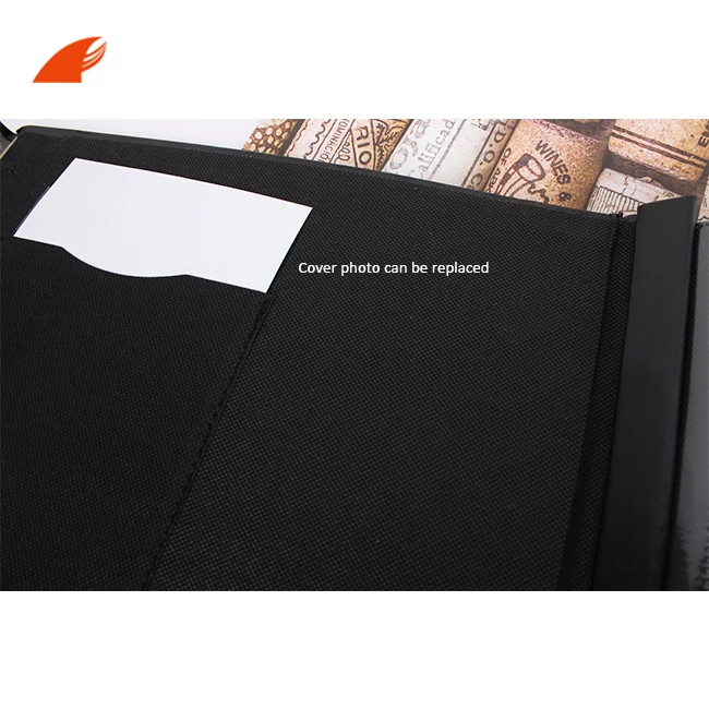 Роскошные черные художественные кожаные обвязанные ПУ фотоальбомы «сделай сам» Скрапбукинг с окном для свадебных семейных фотографий