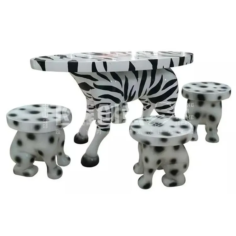 Mushroom table and stool set garden fiberglass decoration