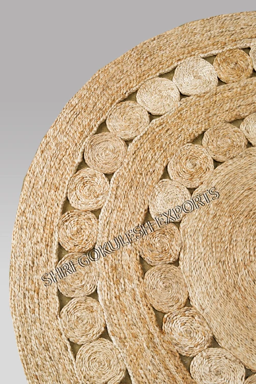 Handmade Indian High Quality Latest Design 100% Natural Jute Braided Rugs and Floor  Carpet