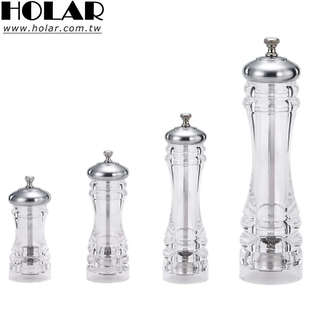 [Holar] Taiwan Made Hand Salt Grinder with Chrome Plated Lid