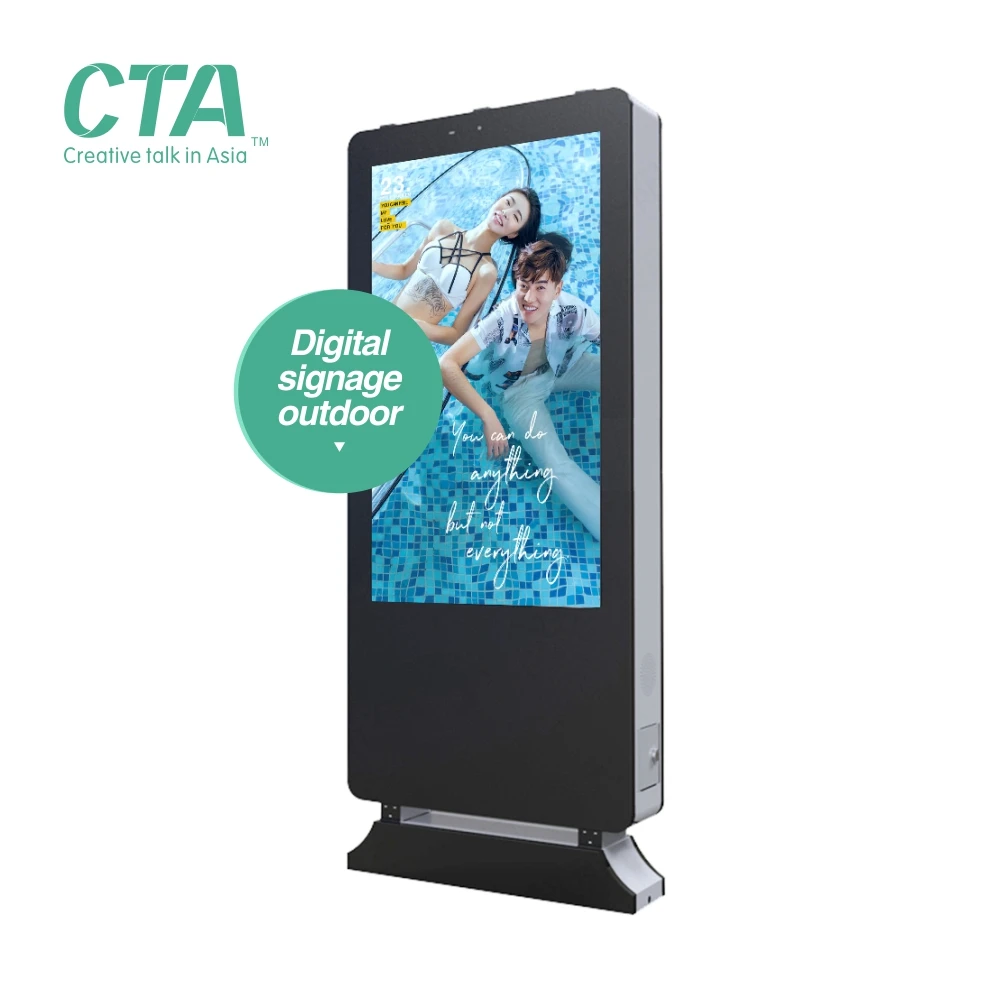 CTA environmental 49 inch outdoor totem enclosure windows display digital signage