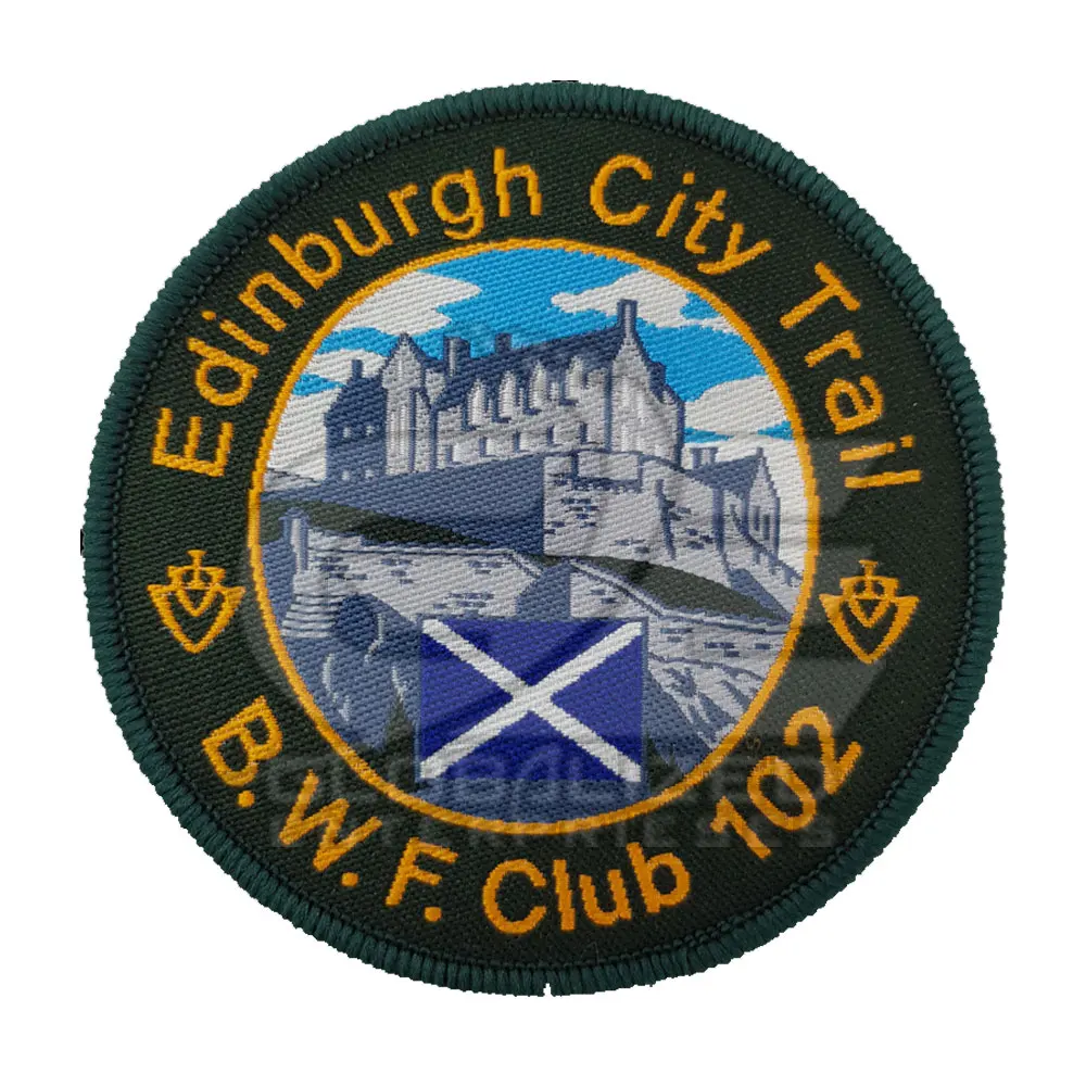 Фабричное изготовление логотип школьная одежда хлопковые тканые нашивки с вышивкой на