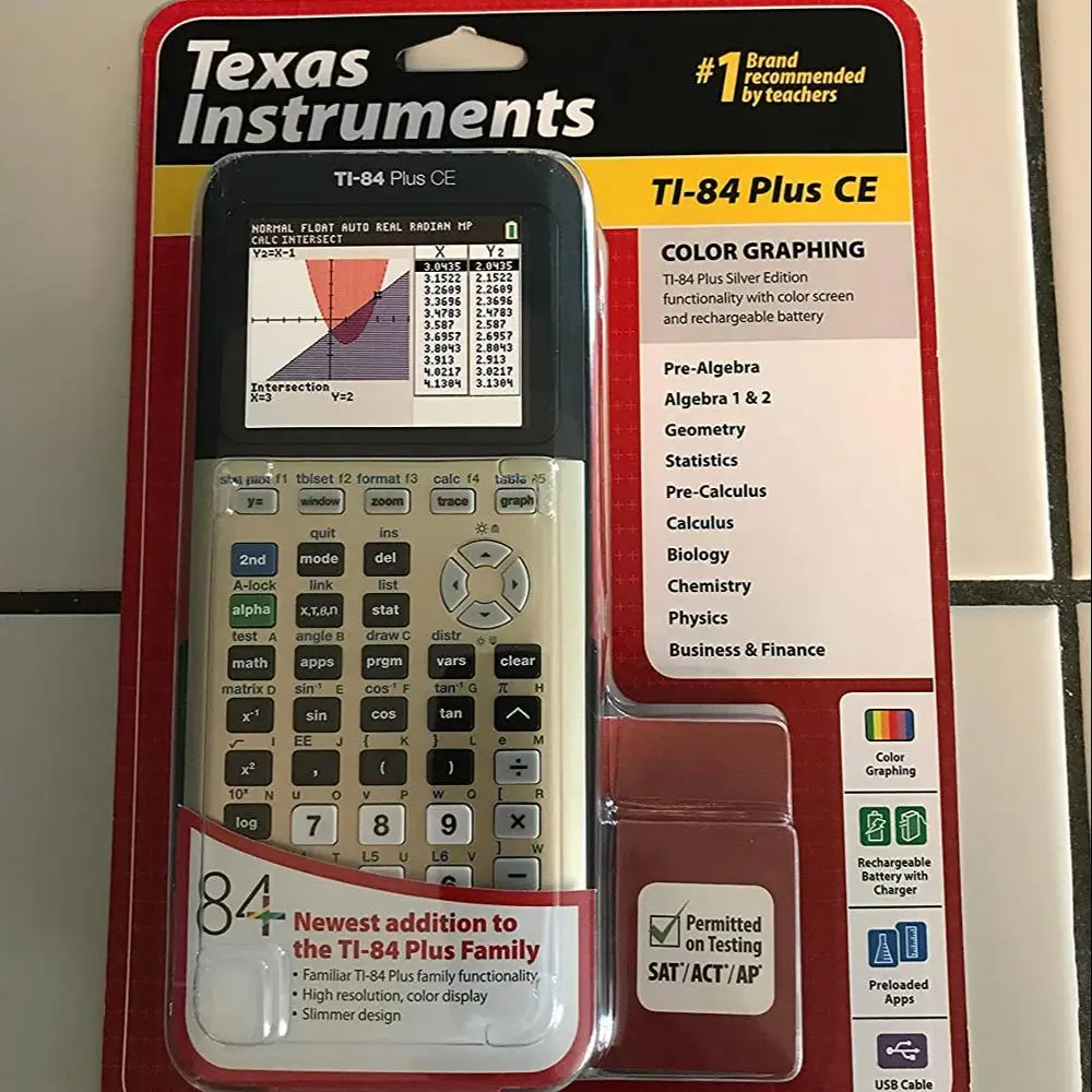 Лучшее предложение Бесплатная доставка Новый Техас инструменты TI-84 плюс CE Серебряная версия цветной графический калькулятор