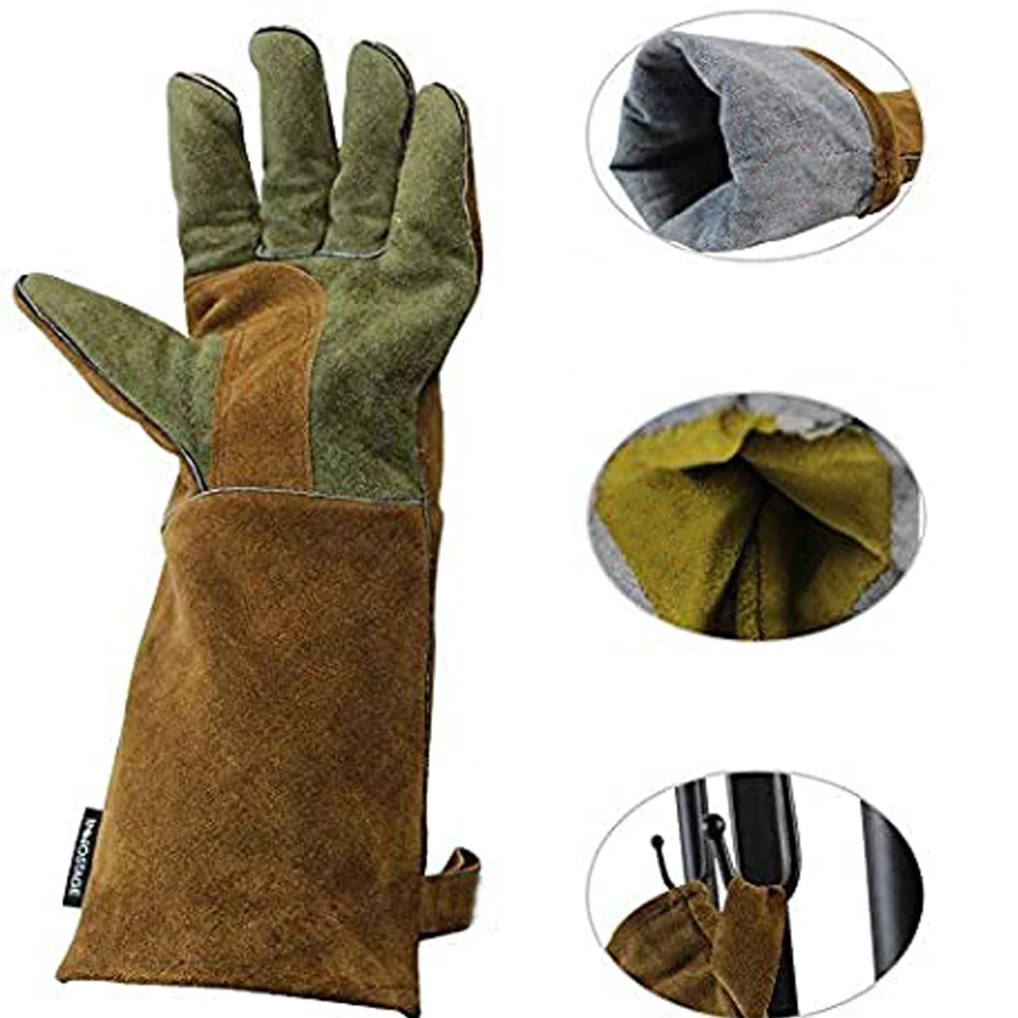 PK new arrival 2022 Workplace Heavy Duty Welding Gloves Pure Leather Heat & Fire Resistant Forge made cow split leather