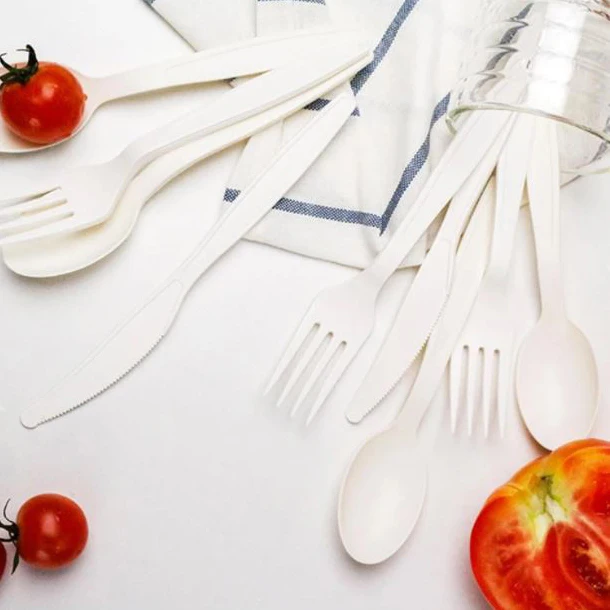 Manufacturer Hot Sale Disposable Plastic Cutlery Set Knife Spoon Fork For Dessert Kitchen Good Quality PLA Cutlery Tableware