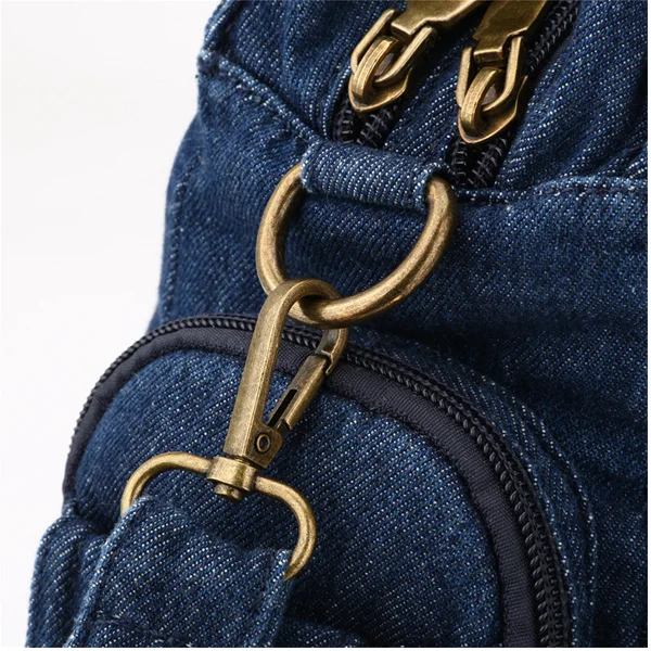 High Quality Lady Jeans Fabric Handbags Vintage Washed Denim Women Shoulder Bag