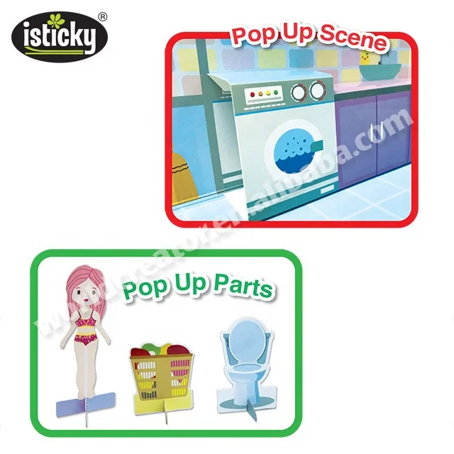 Pop Up House Bathroom TPE Sticker Game Cartoon Stickers