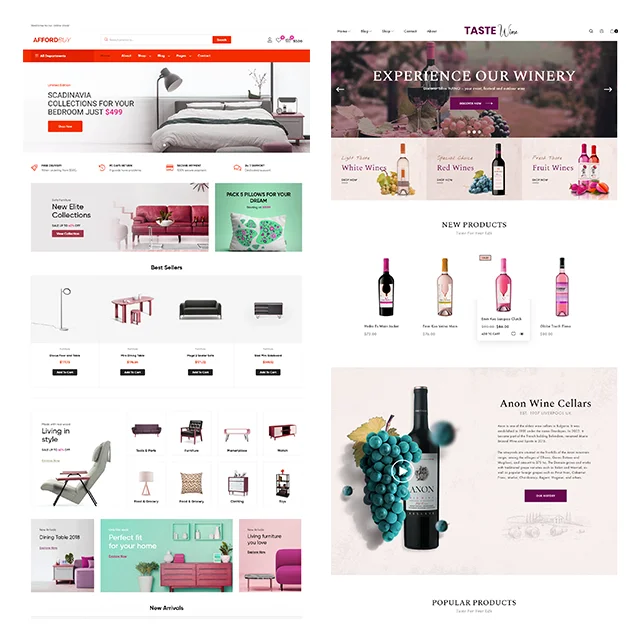 Alibaba Custom Shopping Business E-commerce Website Designer Paypal Accepted Online Stores Web