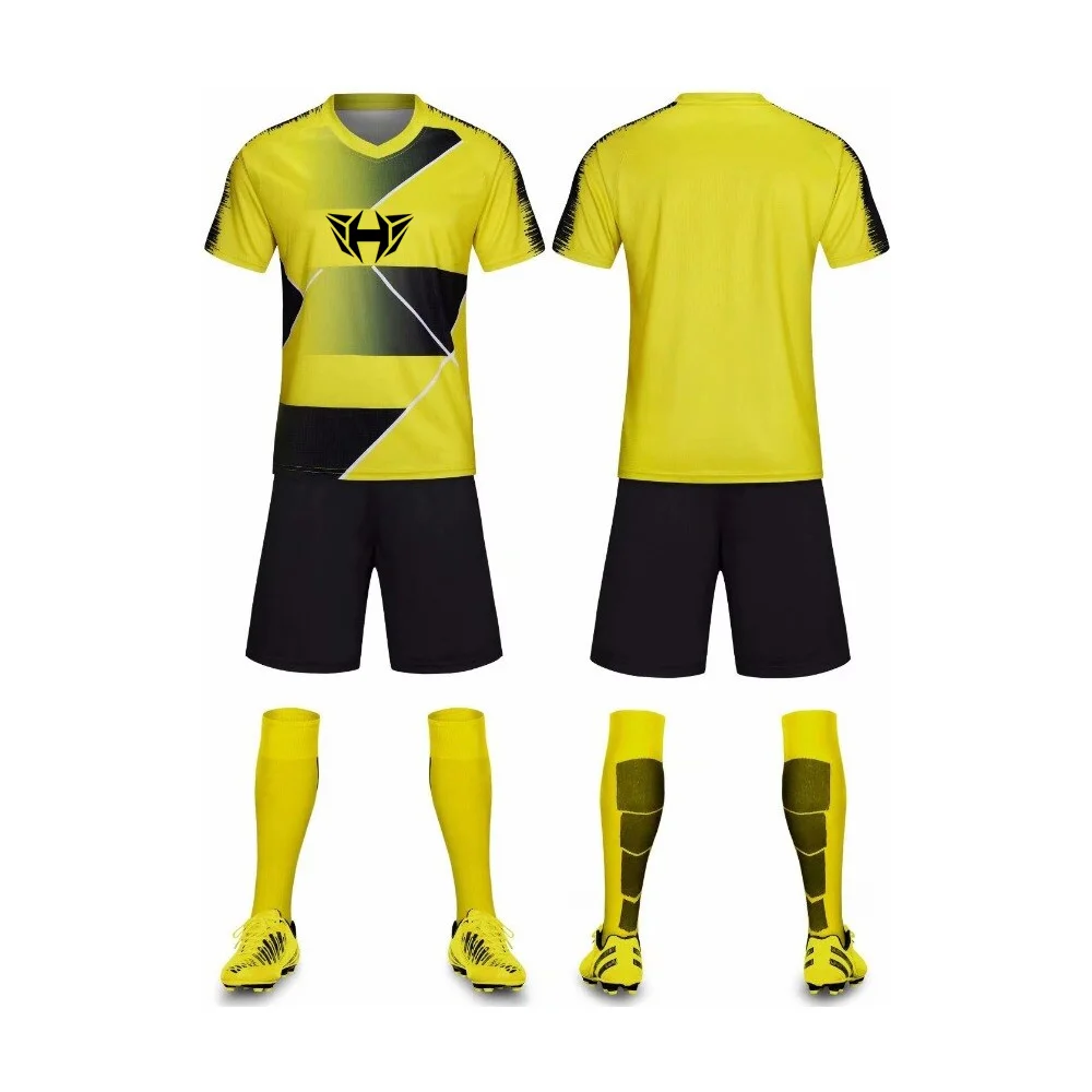 
Custom football uniform Men Youth club Football jerseys College Soccer Uniforms Kits Kids shirt and shorts print Sports Uniform 