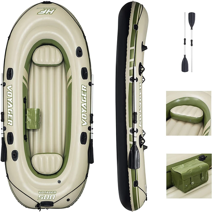 Inflatable Hydro-Force Dinghy Set Voyager 500 for 3 People, 348 x 141 x 48 cm, aluminium alloy oars included