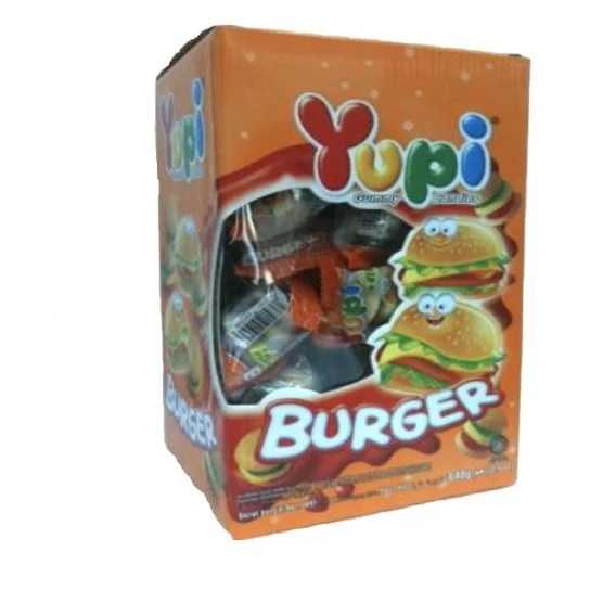 Fast Selling Premium Candy Chewy Yupi Burger Gummy Standard Box