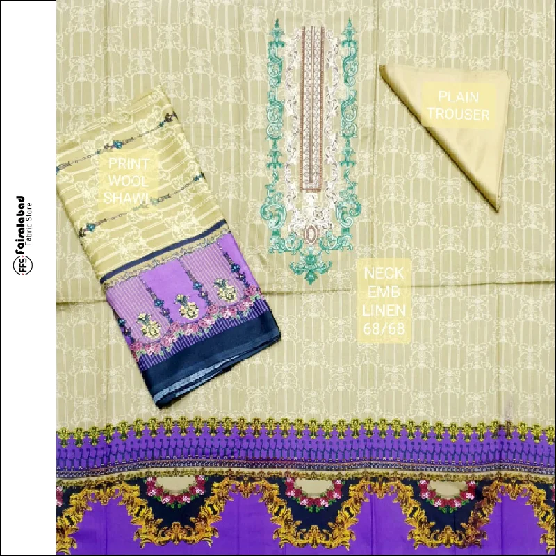  Индийская Женская одежда из 3 предметов в панджабском стиле длинное льняное платье с вышивкой salwar kameez для женщин шерстяной шалью