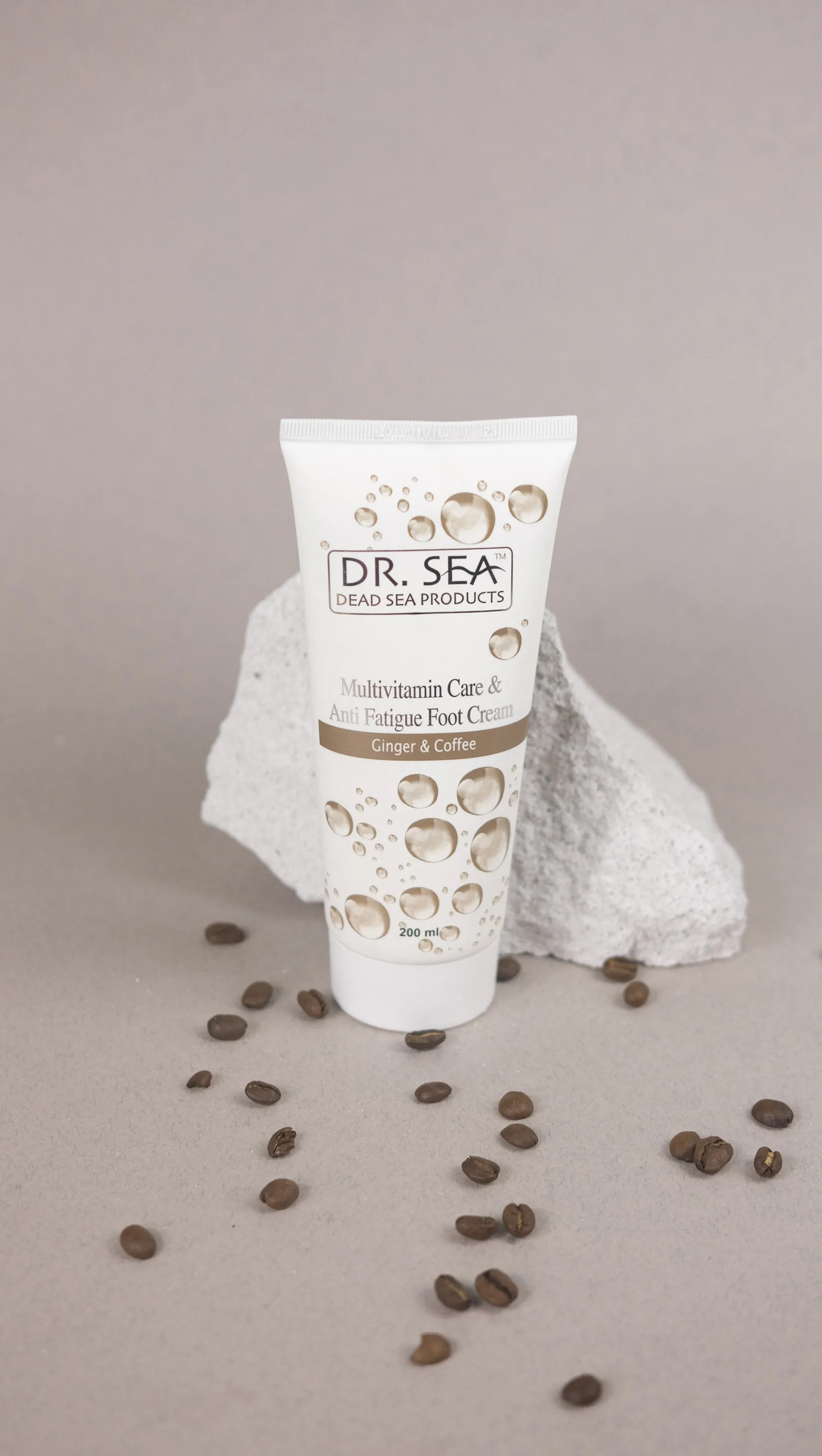 Luxury Anti-Fatigue Foot Cream with Ginger and Coffee Extracts by Dr. SEA Fast Delivery Private Label Dead Sea Products Israel