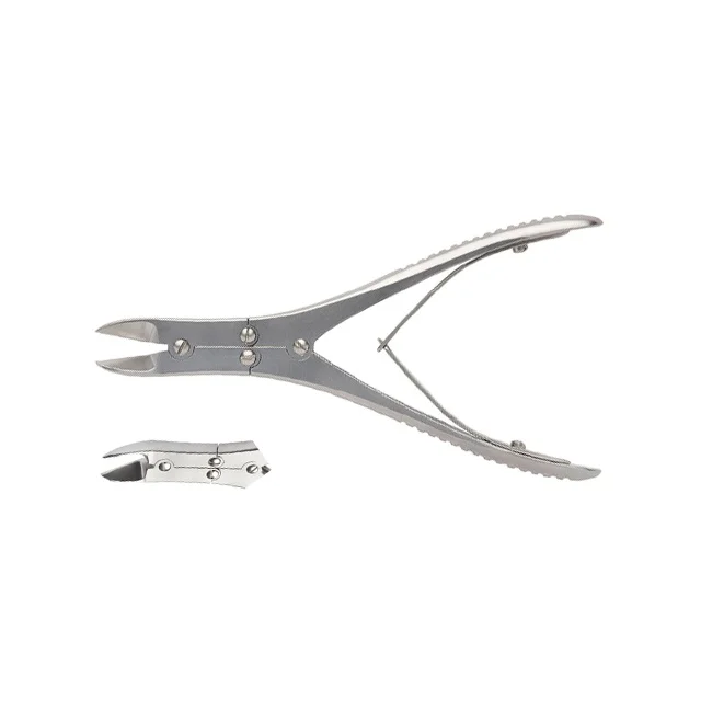 Stainless Steel Bohler Bone Cutter 45 Angled on Flat 16mm Blade Compound Action Overall Length 15cm Bone Rongeur Forceps CE ISO