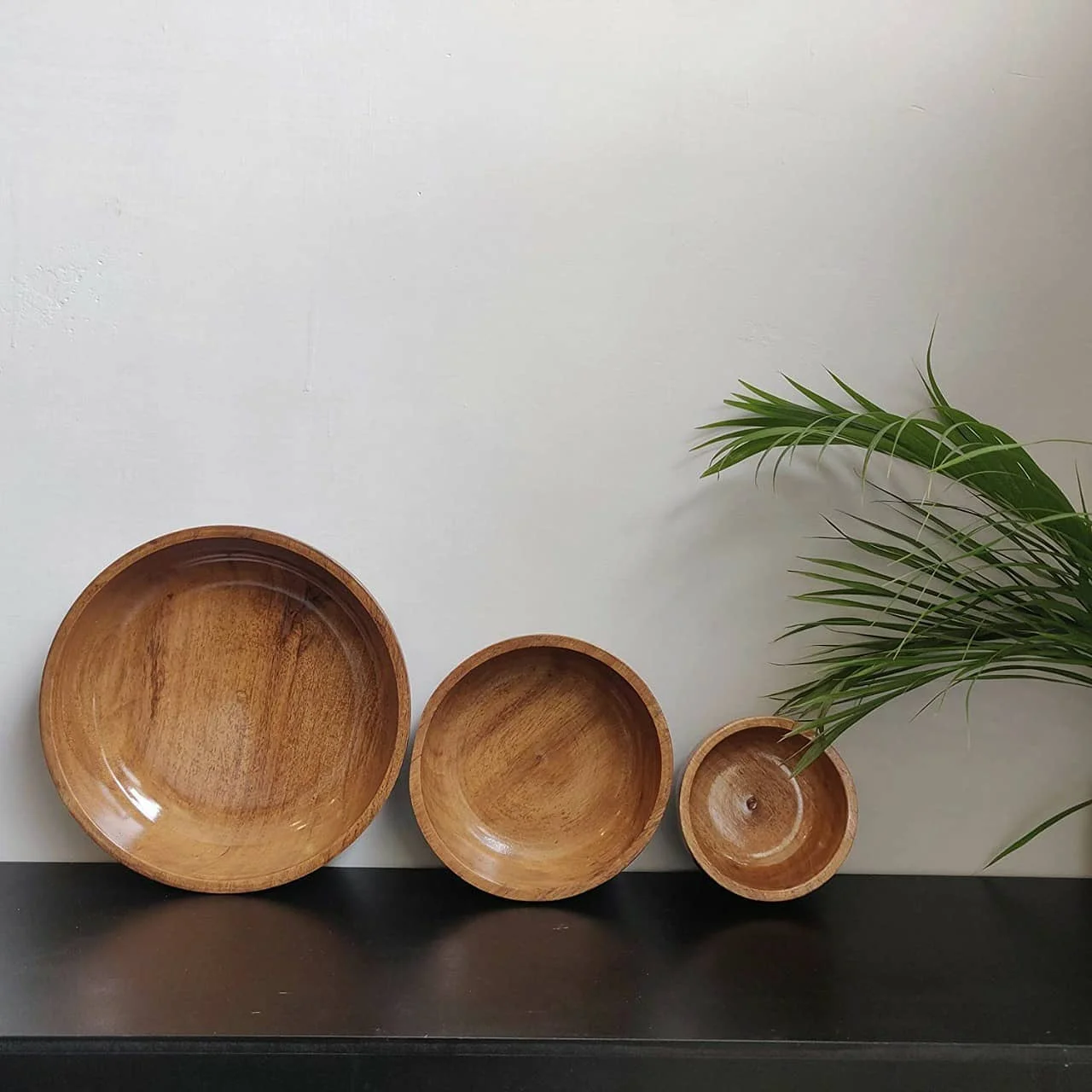 Wholesale Mango Wooden Round Bowl Natural Color Bowl For Salad Serving Food Dough Bowl Dinnerware Handmade