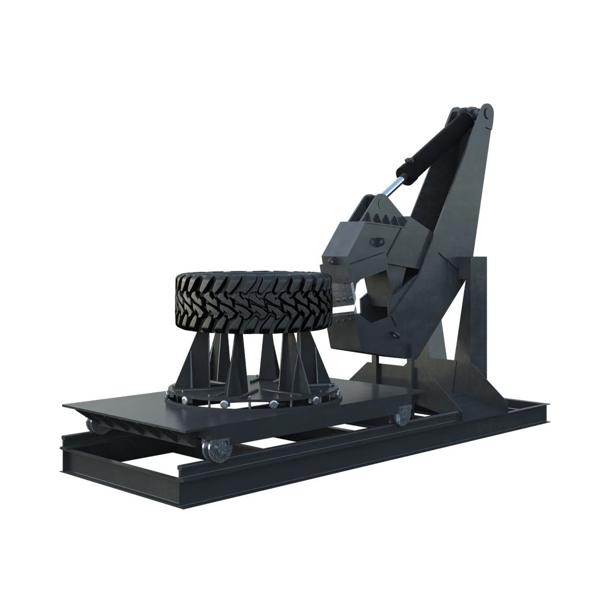 Hydraulic shears OTR tire cutter 59/80R63 size (300-5000 kg) solid waste & GMRG & used truck tires recycling equipment