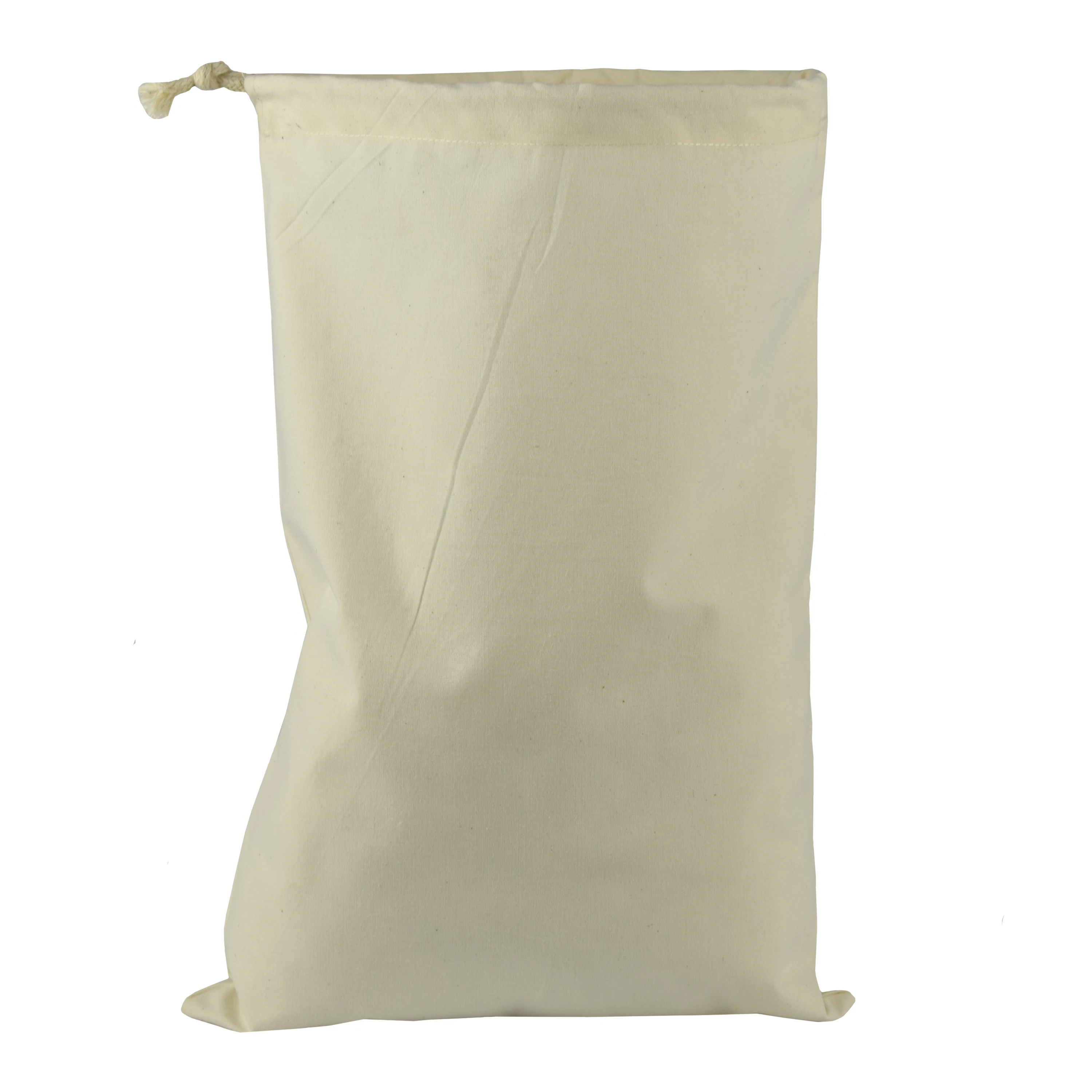 Natural Recycled Cotton Drawstring Pouch Jewelry Wedding Gift Pouch Drawstring Bag wholesale