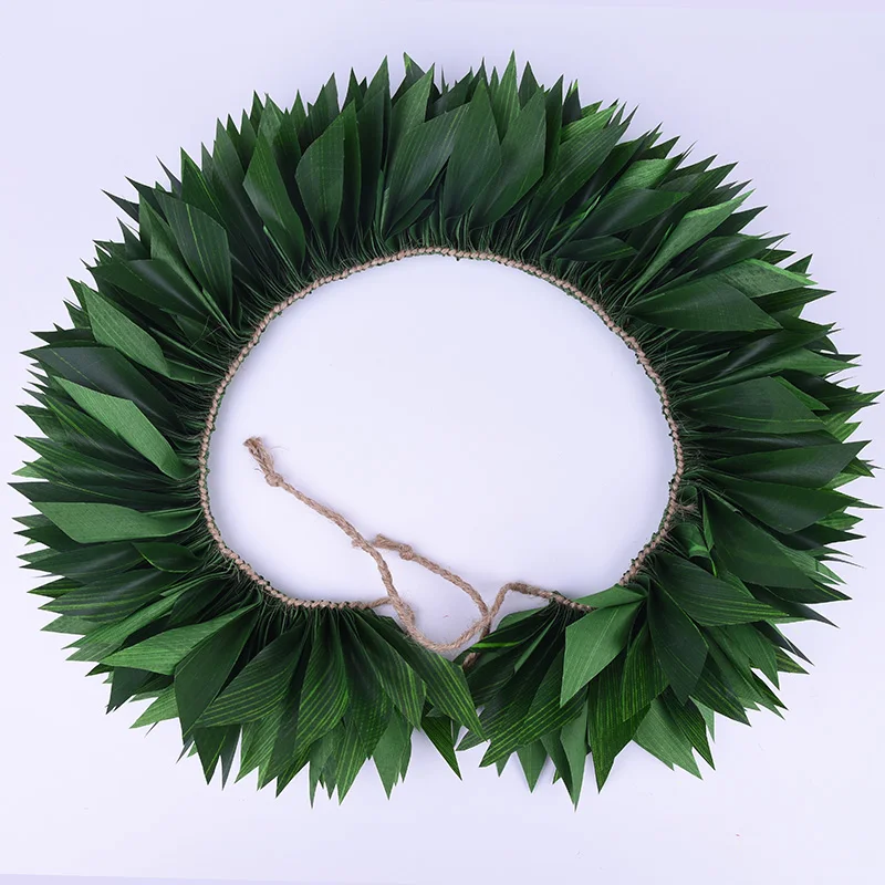 High Quality Factory Supplier 58CM Artificial Ti Leaves Short Lei  Hawaiian Hula Girl Dance Party Necklace