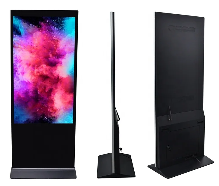 43 49 55 65 inches floor stand lcd display touch screen indoor android advertising tv totem digital signage