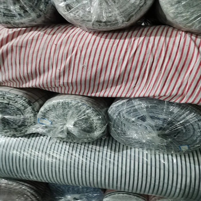 Yarn Dyed Pattern and Combed Yarn Type stock men shirt fabric