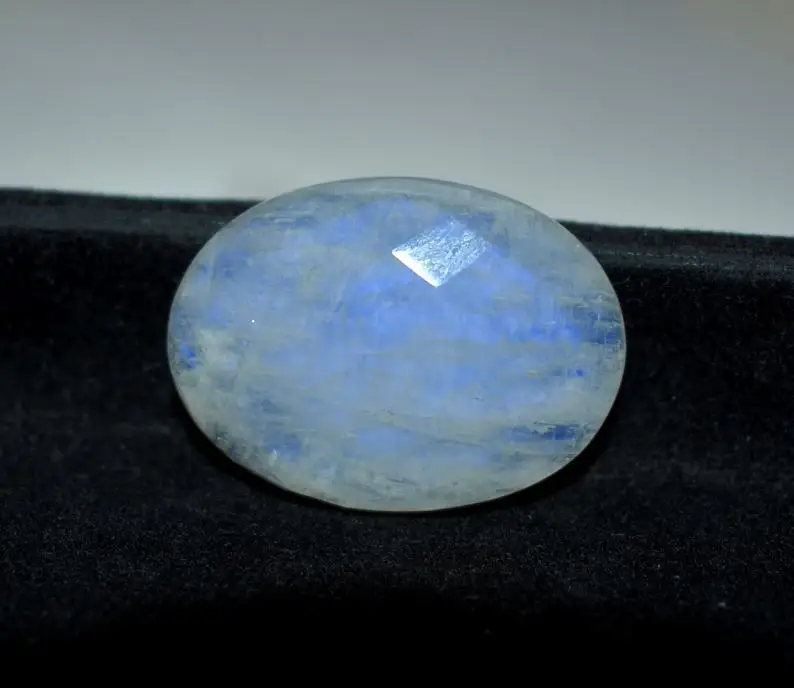 100% Natural Rainbow Moonstone Top Quality Loose Genuine Gemstones Moonstone Oval Shape Cabochon Gemstones For Jewelry Making