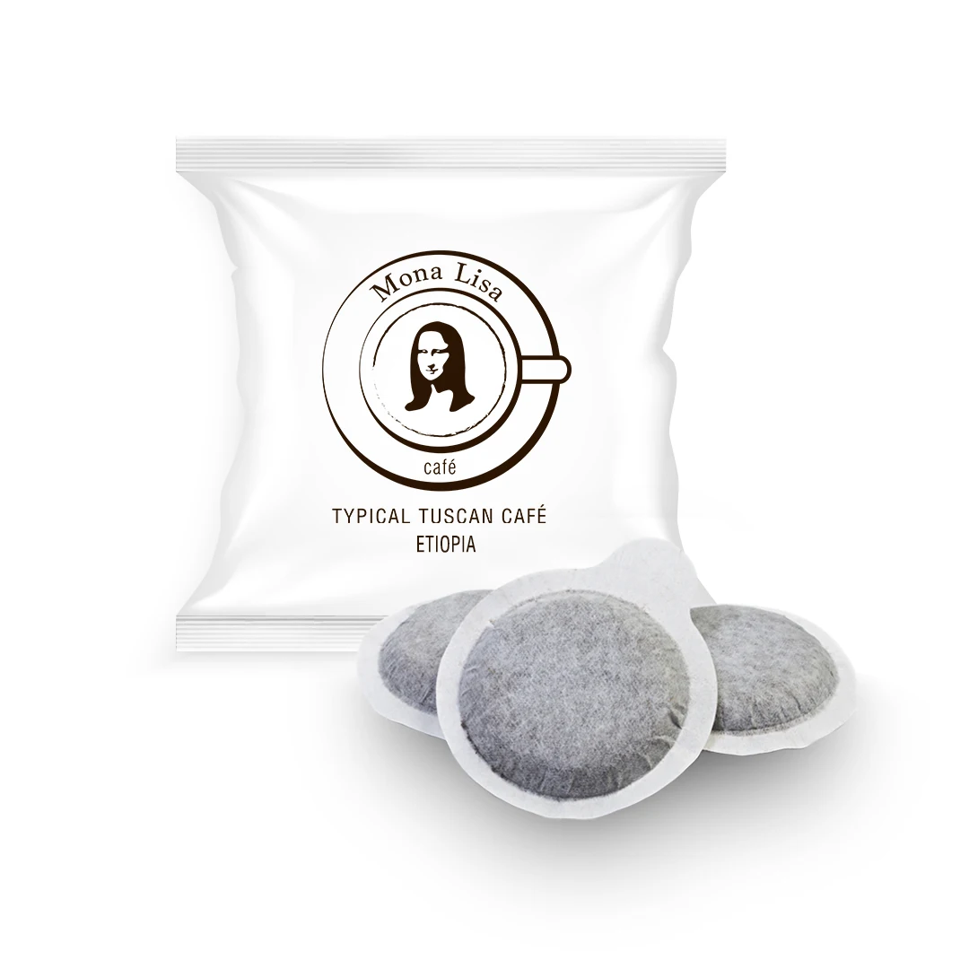 Made in Italy single origin Etiopia 100% arabica Coffee 50 pods box compostable and biodegradable for home