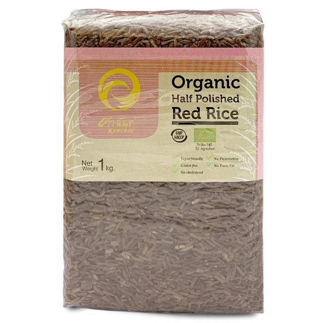 
100% Organic Half Polished Red Rice With Shrink Wrap From Thailand With High Quality 