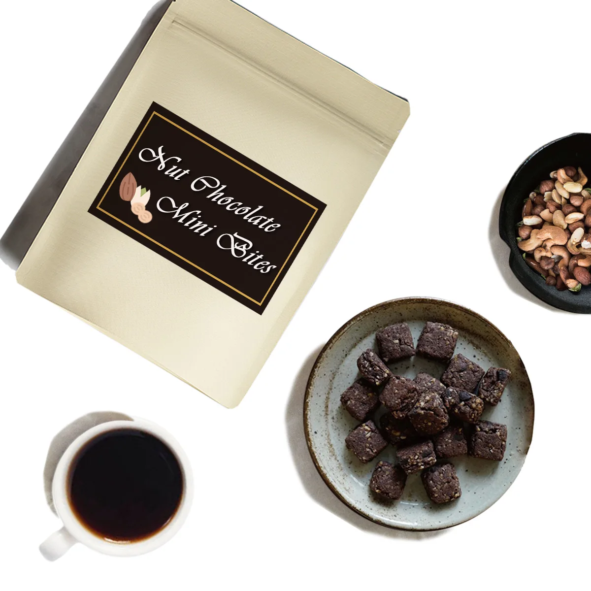 New Arrival Taiwan Snack HALAL Food Nut Chocolate Cookies Mini Bites OEM ODM - Bag Package