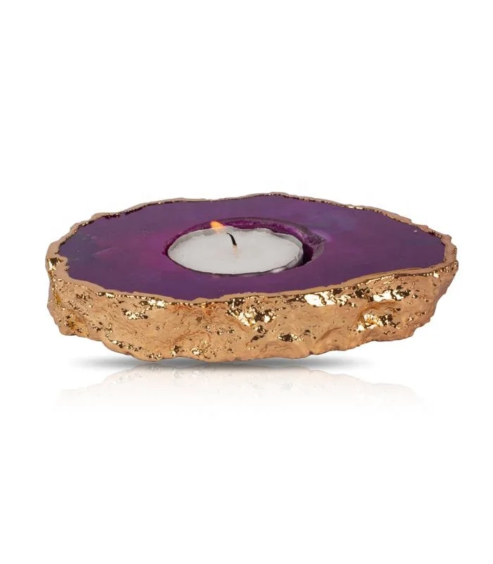 Natural Handmade Pink Agate Candle Holder For Home Decoration From India | Agate Diya (Pink) | in Factory Price from India .