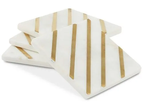 Ceramic Marble Coasters Hexagon Coaster for Kitchen Drinkware Cups Hot Seller Custom Stone Accessories Classic OEM Customized