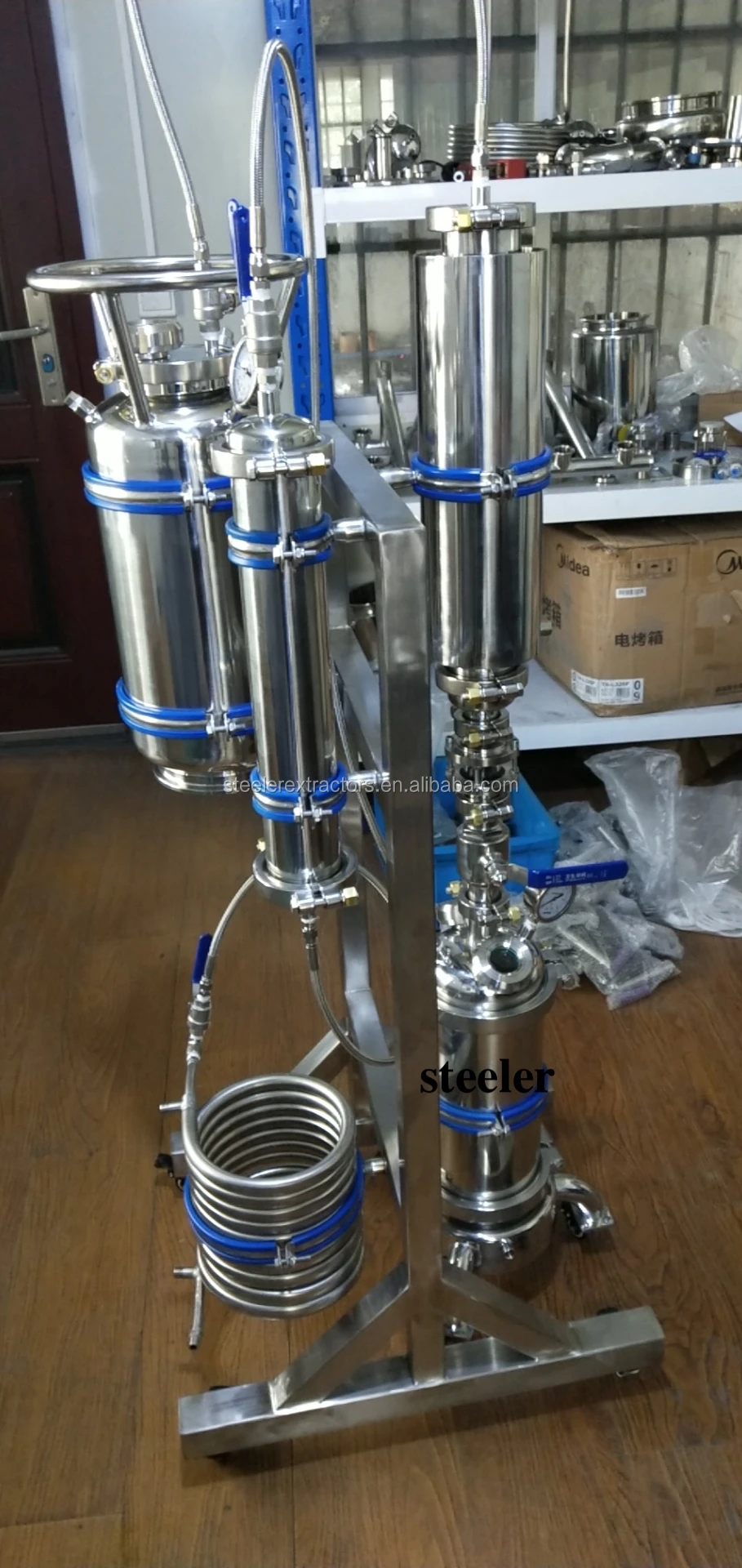 Экстрактор бутанового замкнутого петли из нержавеющей стали весом 2 фунта с резервуаром для восстановления весом 50 фунтов