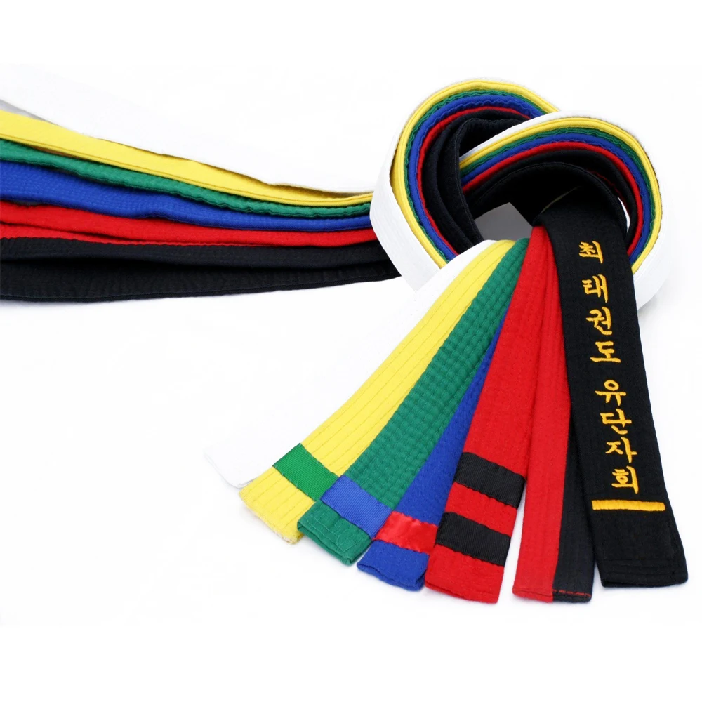 High Quality 100% Cotton Judo Belt 45mm Width Unisex Karate Taekwondo Judo Gi Belts BJJ Jiu Jitsu