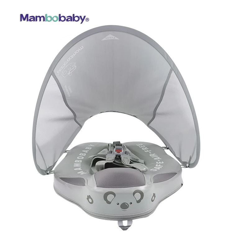 Mambobaby Safe Air Free Swimming Ring Summer Pool Toys Non Inflatable Baby Swim Float With Canopy