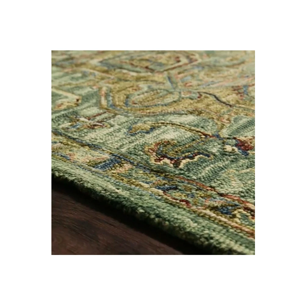 Custom Design Hand Tufted Rugs VK 20 Dark Green Tobacco Rug Custom Made Rugs Exporter