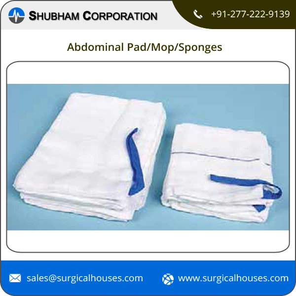 Factory Direct Supply Smooth Texture High Fluid Absorbency Bleached Cotton Abdominal Pad/Mop/Sponges