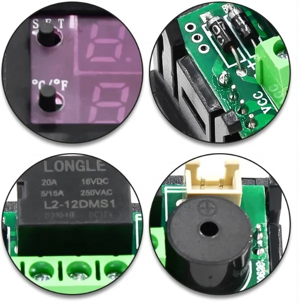 W1209WK  Microcomputer digital thermostat electronic W1209WK 12V red and blue adjustable Fahrenheit Celsius conversion