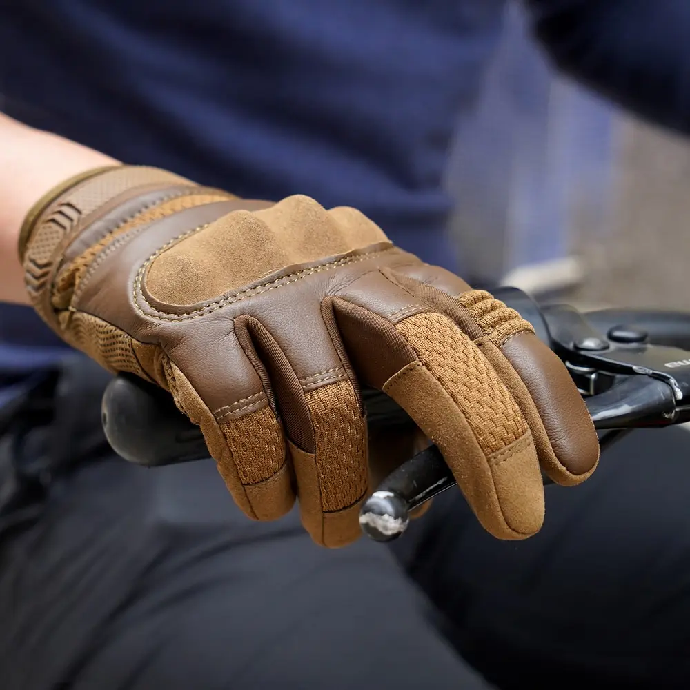 Custom Logo Unisex Hard-Protect Full Finger Gym Sports Motorcycle Glove Cycling Racing Gloves