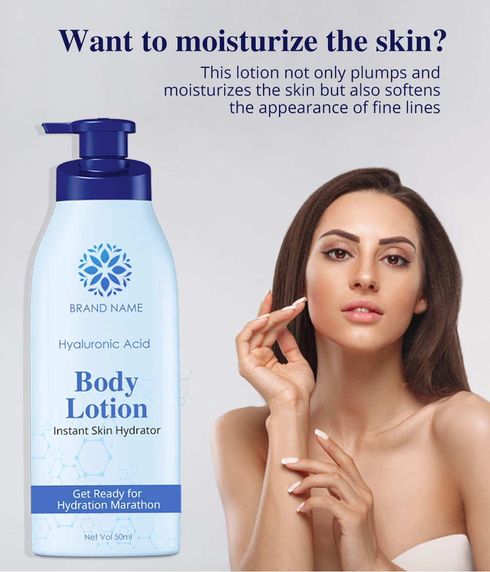 Natural Nourishing Vegan Wholesale Firming Lightening Body Hyaluronic Acid Moisturizer Cream Rose Body Lotion Private Label