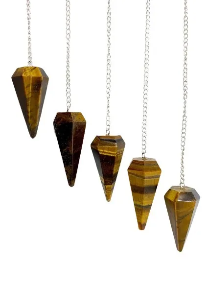 Лидер продаж маятник из драгоценных камней «тигровый глаз» оптовая продажа тигровый глаз красивый с 6 гранями