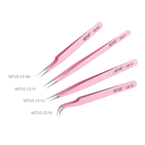[Korean Eyelash] VETUS Pink Eyelash Tweezer CS Series for Eyelash Extension