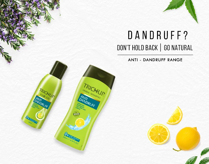 Trichup Anti Dandruff Shampoo and Oil Kit Infused with Neem Rosemary and Tea Tree Protects Your Scalp Skin