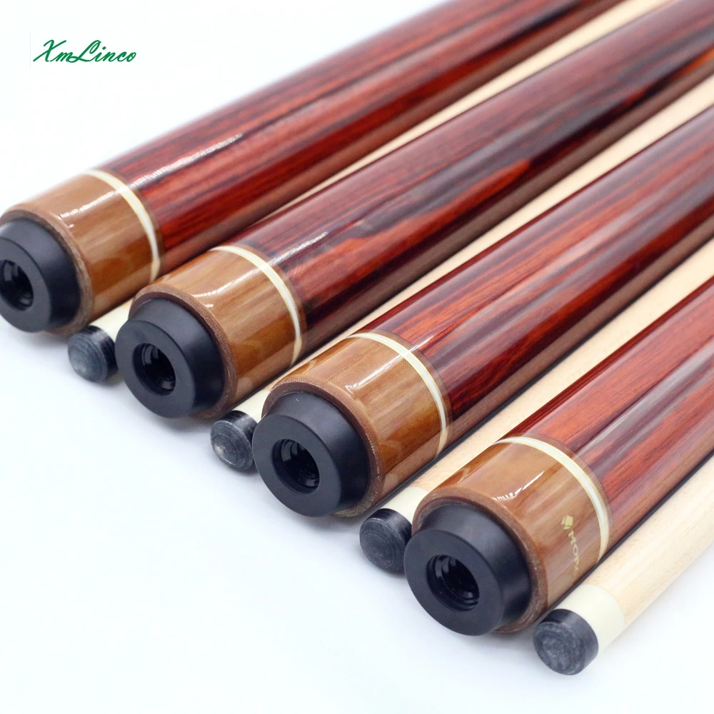 Xmlinco 1/2 split cues curly cocobolo ebony handmade inlay carom korea billiards cues
