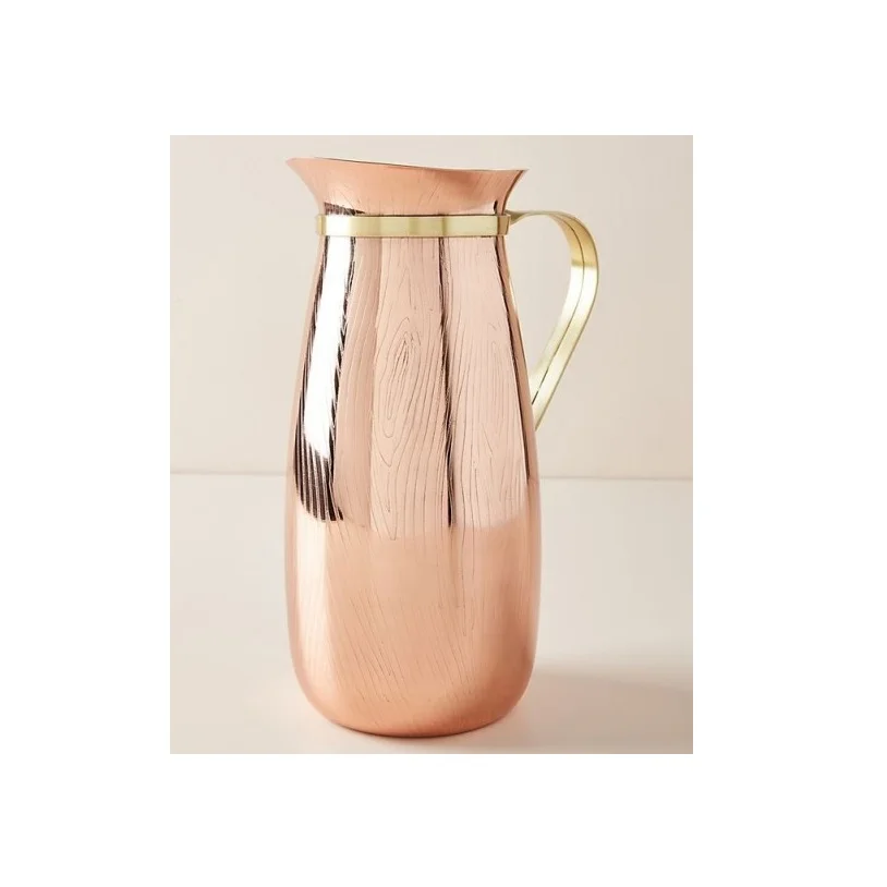 Customized Copper Jug Pure Copper Pitcher for Drinking Purpose in New Arrivals New Hot Selling Flagon Pitcher