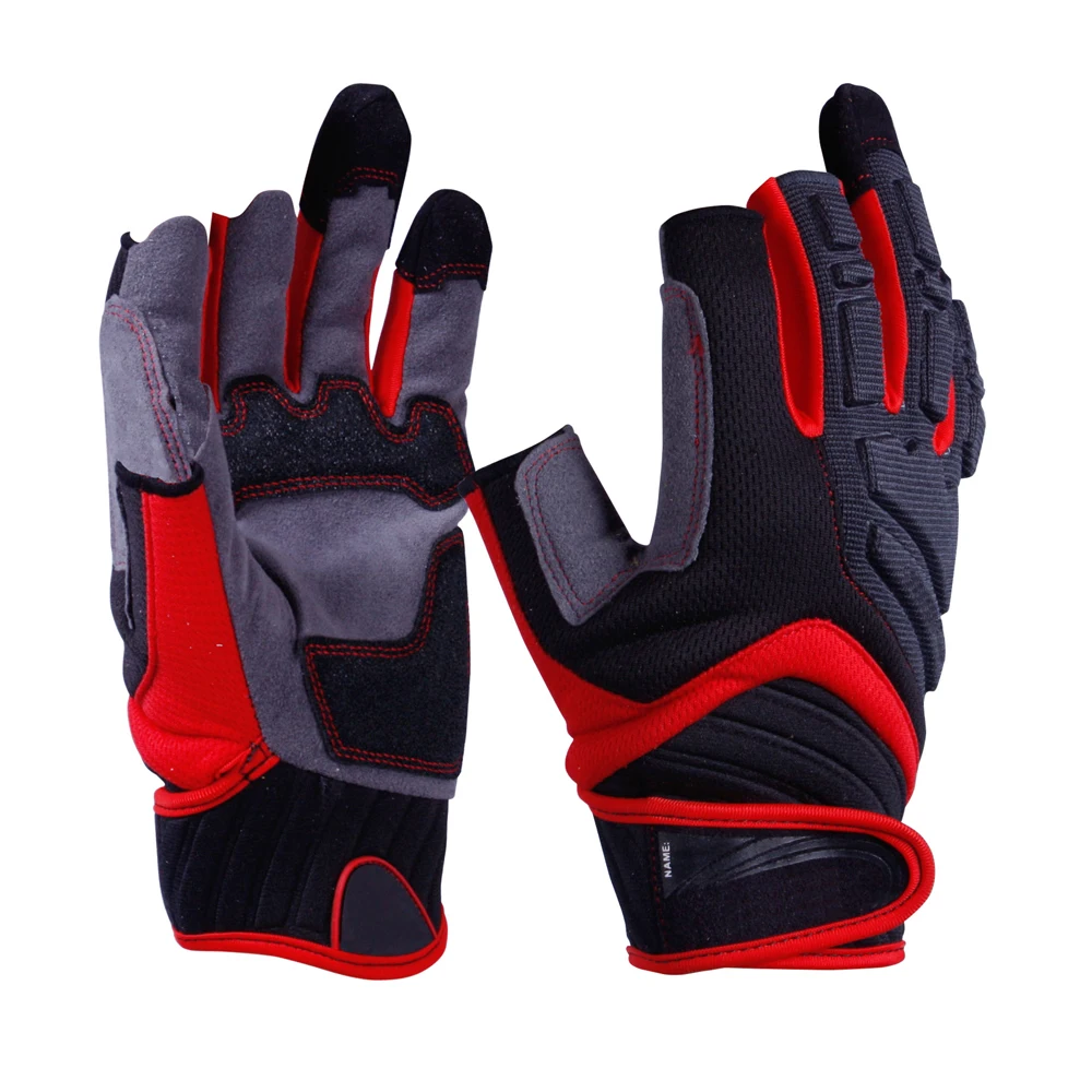 
OEM Style Premium Leather cut finger Mechanic Gloves, synthetic leather Mechanic Gloves Welding Cut Resistant Mechanic Gloves 