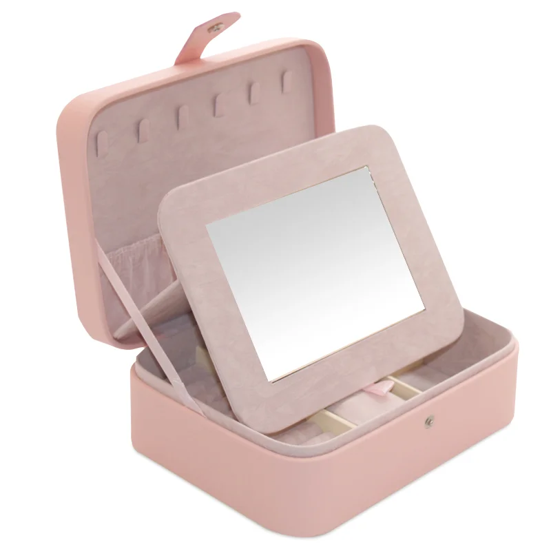 FORTE new arrival Girls Organizer Earring Ear PU Leather Portable Jewel Case Jewellery Packaging Gift Boxes Travel Jewelry Box